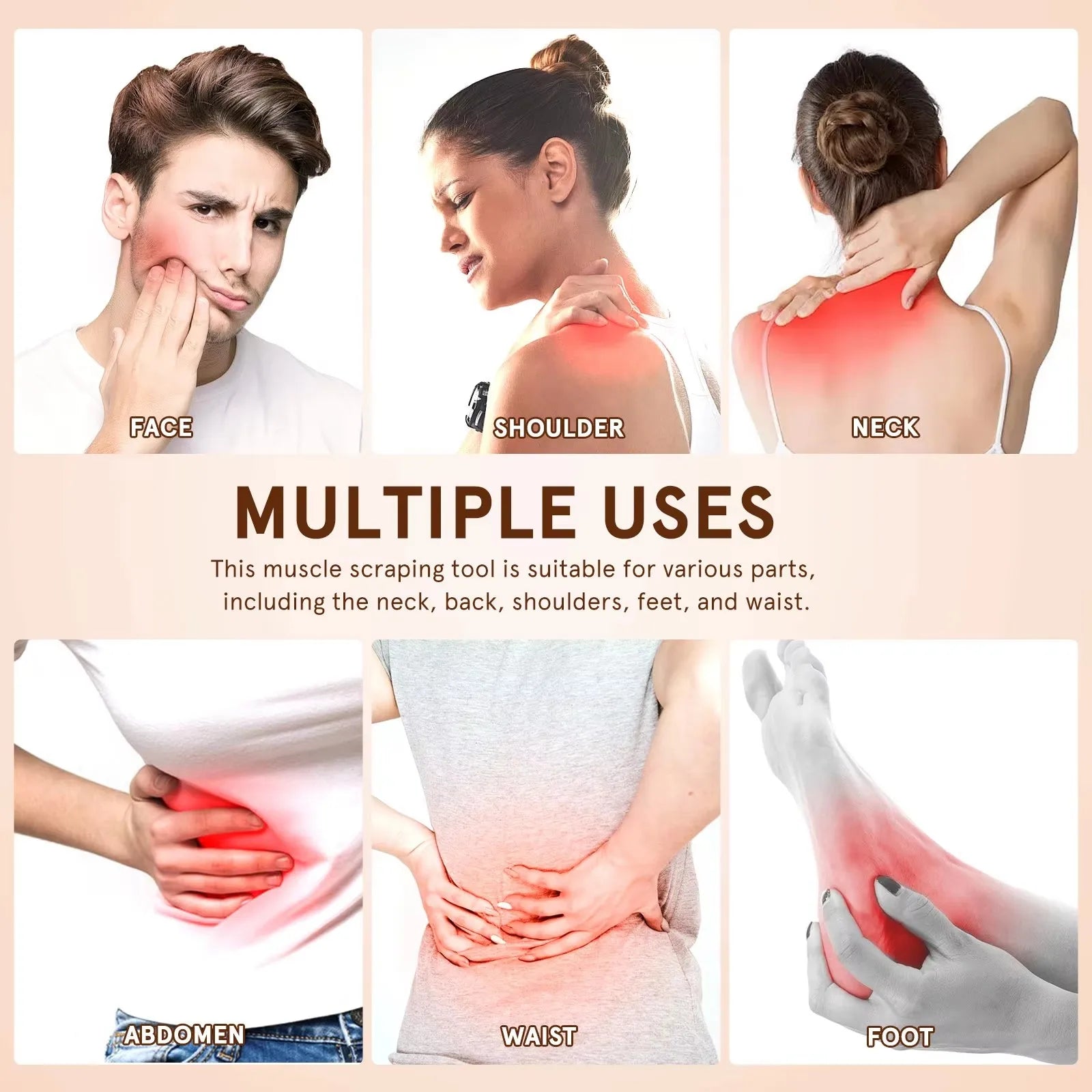 Muscle Scraper Tool Wooden Massage Gua Sha Board For Neck Back Shoulder Foot  Wood Massager Portable Scraping Plate Pain C732