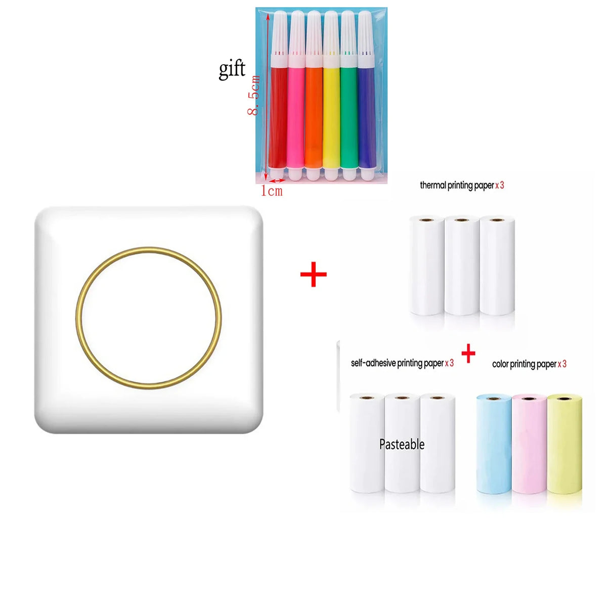 Portable Small Printer Connection Pocket Mini Printer Thermal Adhesive Label