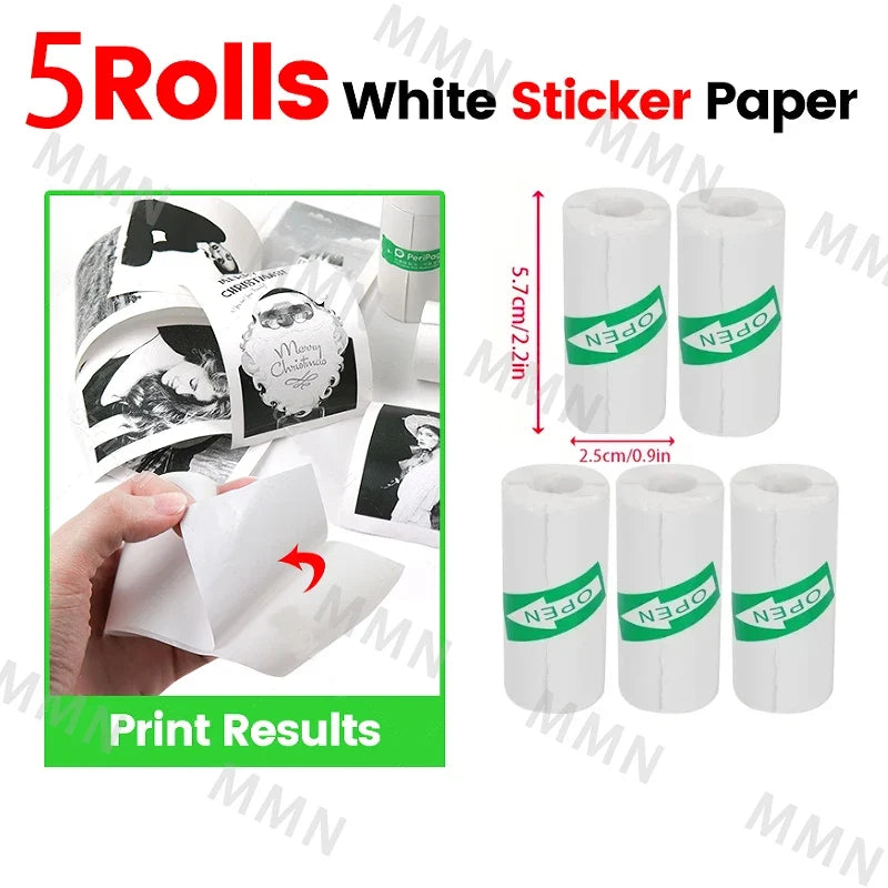 MINI Print Portable Thermal Printer Photo Pocket Thermal Label Printer 58mm Printing Wireless Bluetooth Android IOS
